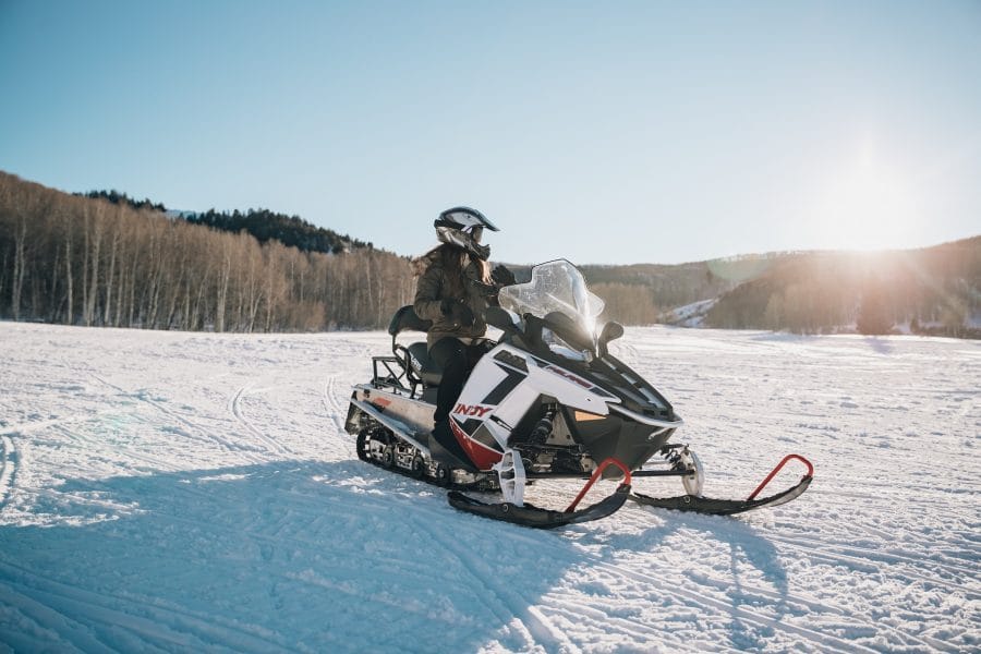 Snowmobile bike ride