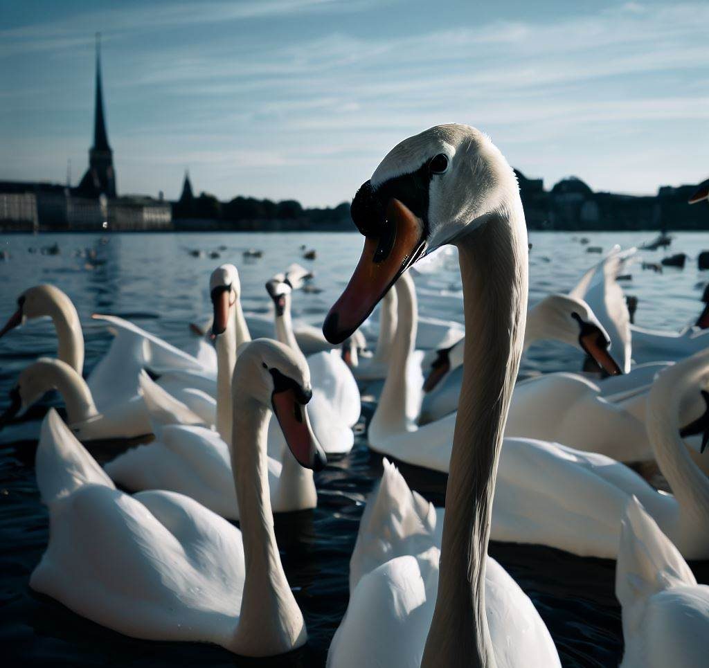Swans Thrive in Lake Alster