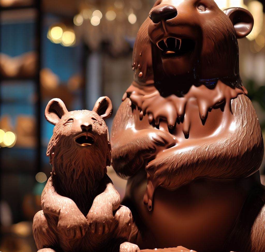 The Delicious Chocolate Bear and Its Statue